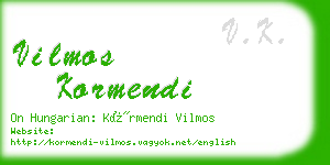 vilmos kormendi business card